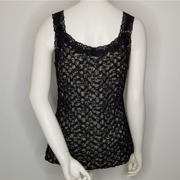INC International Concepts Black Lace Lined Womens Tank‎ Top - Picture 4 of 13